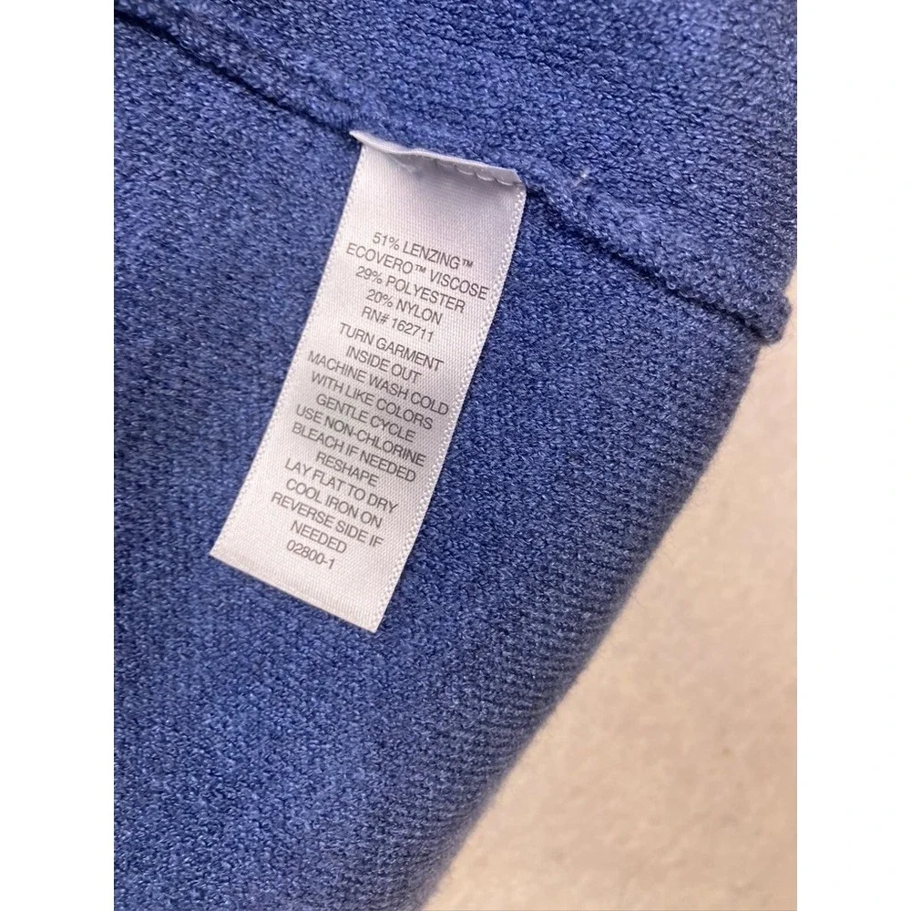 Liz‎ Claiborne Cardigan Sweater Womens XXL Blue Open Front Longline Pocket